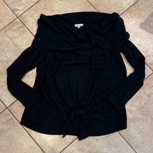 White Birch Black Off-Shoulder Sweater